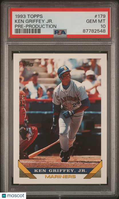 1993 Topps Pre-Production Baseball Ken Griffey JR. #179 PSA 10 87782548