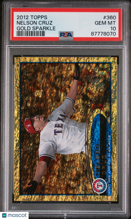 2012 Topps GOLD SPARKLE Nelson Cruz #360 PSA 10 87778070 POP 1