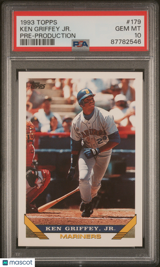 1993 Topps Pre-Production Baseball Ken Griffey JR. #179 PSA 10 87782546