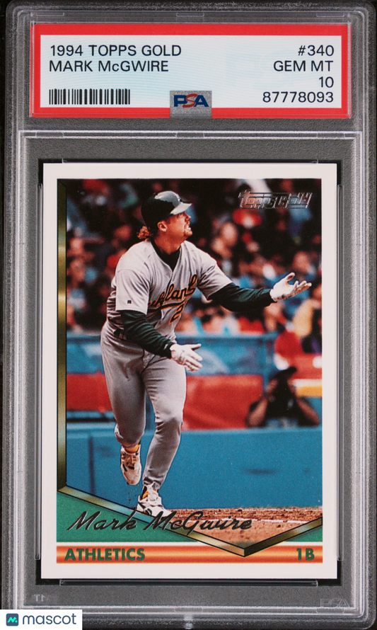 1994 Topps Gold Baseball Mark Mcgwire #340 PSA 10 87778093