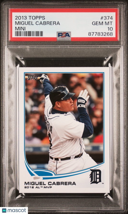 2013 Topps MINI Miguel Cabrera #374 PSA 10 87783268 POP 3