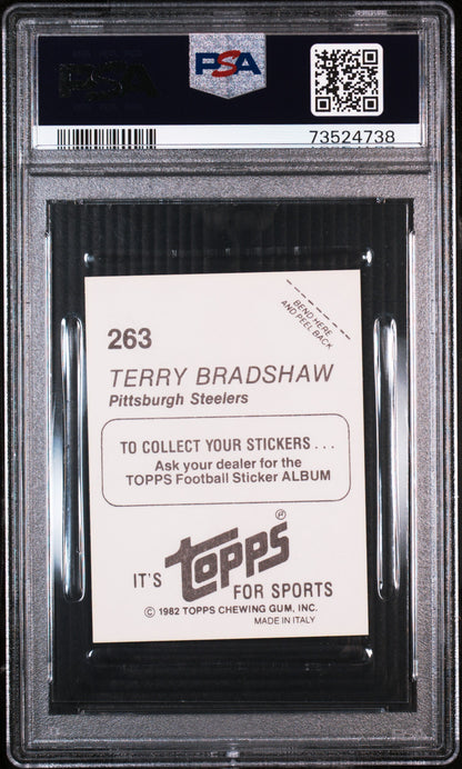 1982 Topps Stickers Football Terry Bradshaw #263 Psa 8 73524738