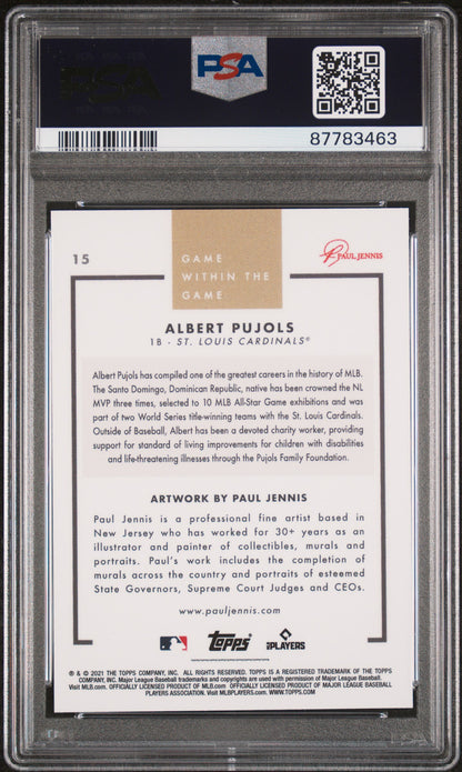 2021 Topps Game Within The Game Baseball Albert Pujols #15 PSA 10 87783463