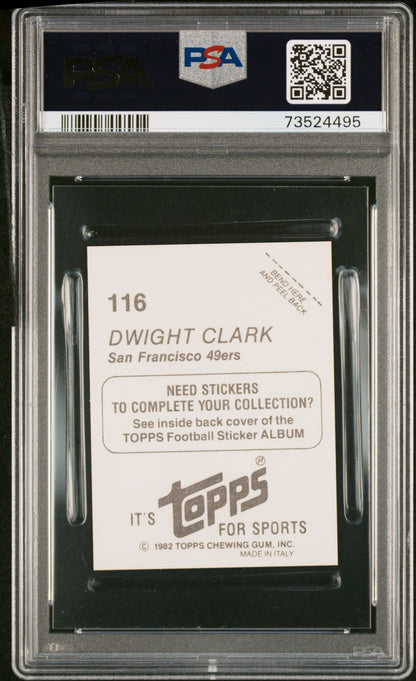 1982 Topps Stickers Football Dwight Clark #116 Psa 10 73524495