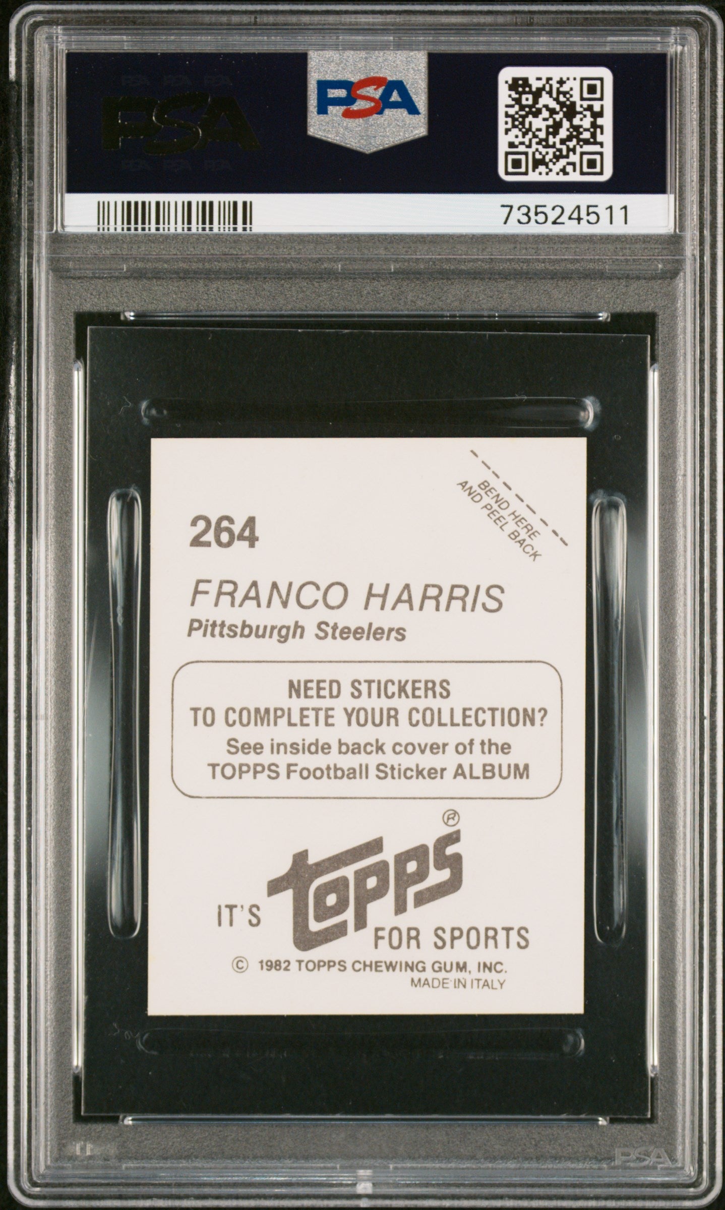 1982 Topps Stickers Football Franco Harris #264 Psa 9 73524511