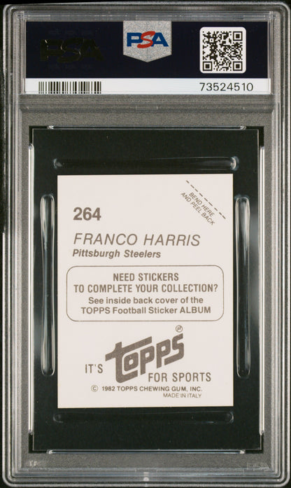 1982 Topps Stickers Football Franco Harris #264 Psa 8 73524510