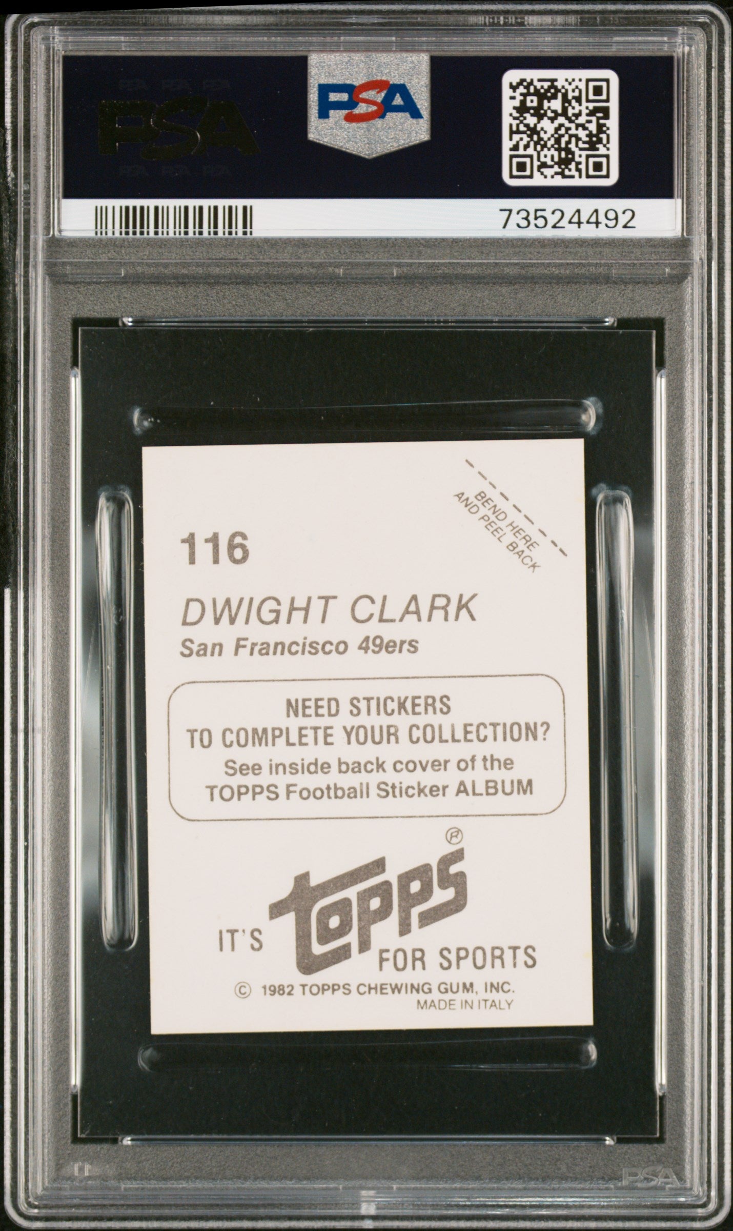 1982 Topps Stickers Football Dwight Clark #116 Psa 9 73524492