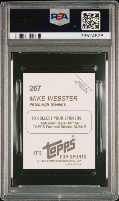 1982 Topps Stickers Football Mike Webster #267 Psa 10 73524528