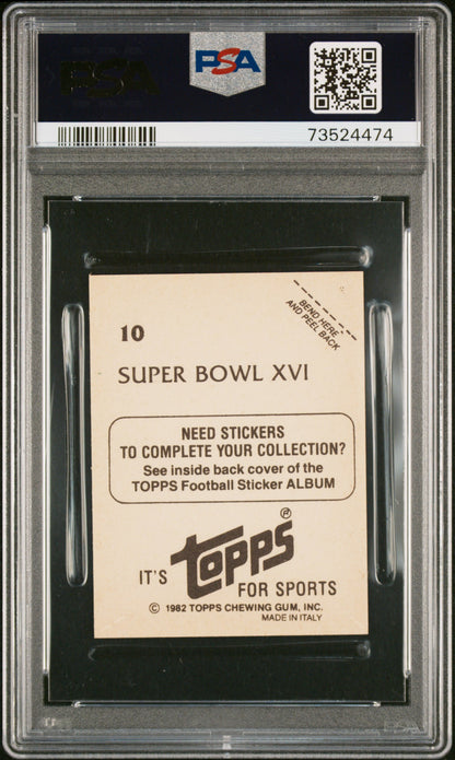 1982 Topps Stickers Football Super Bowl Xvi #10 Psa 8 73524474