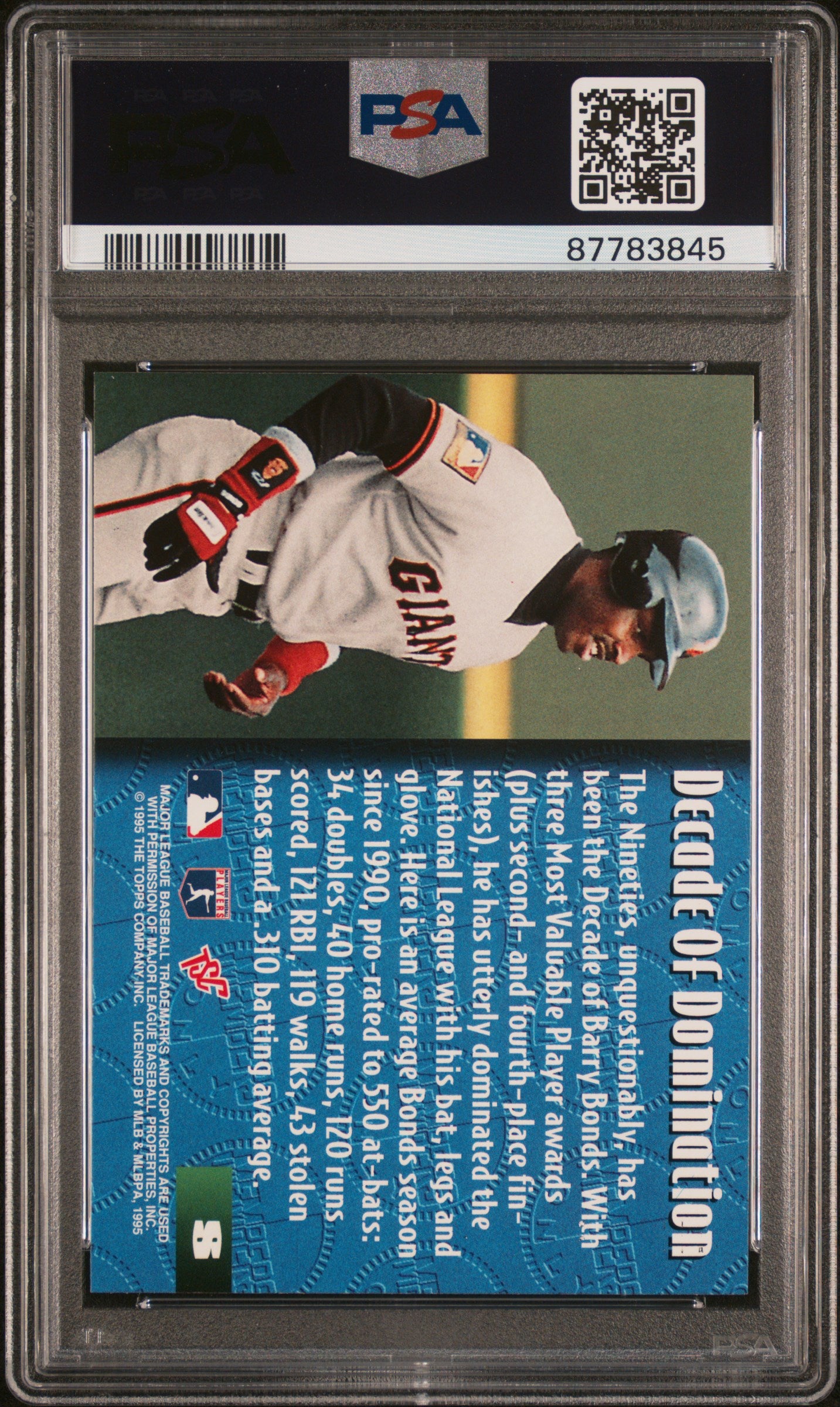 1995 Stadium Club Members Only 50 Baseball Barry Bonds #8 PSA 9 87783845