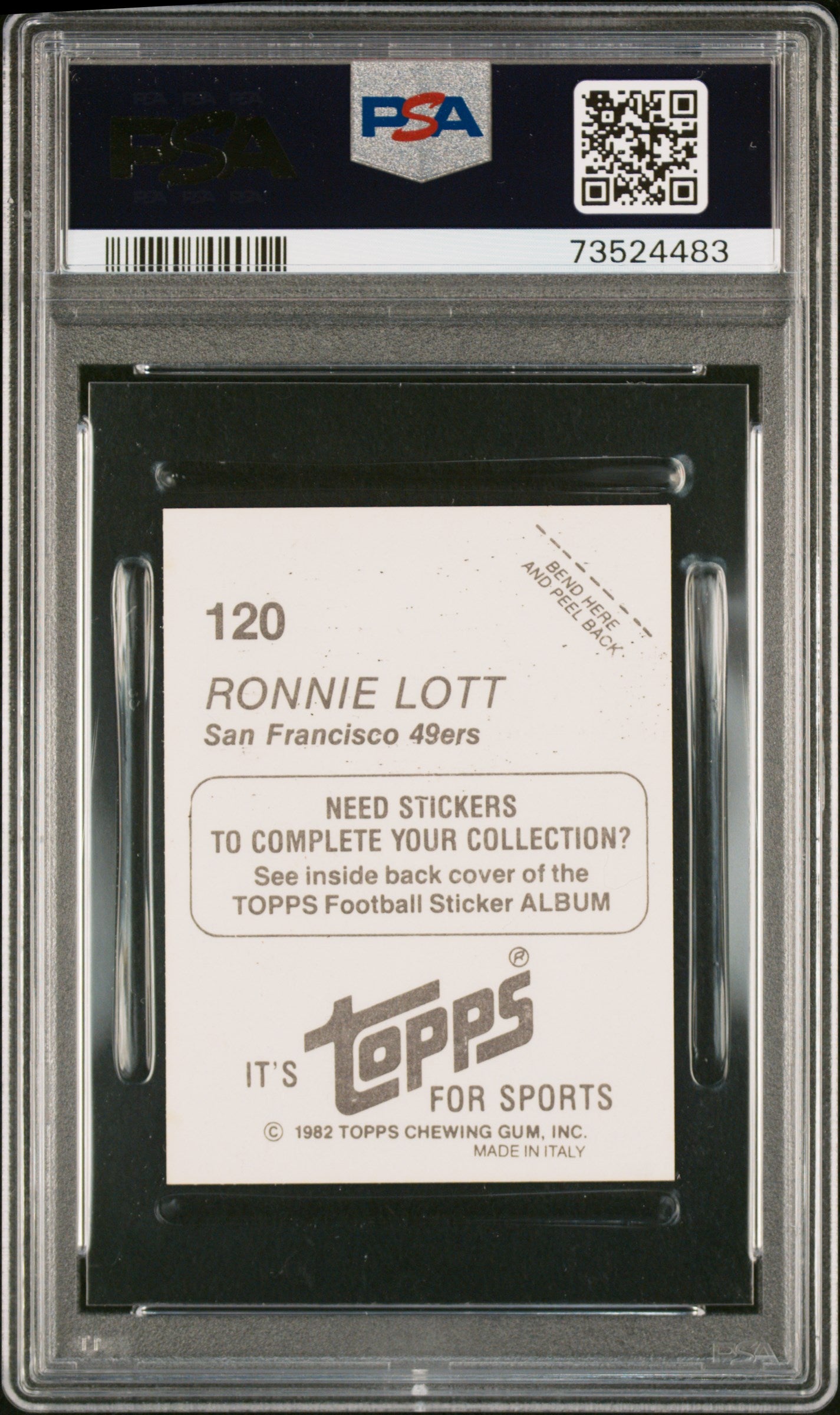 1982 Topps Stickers Football Ronnie Lott #120 Psa 8 73524483