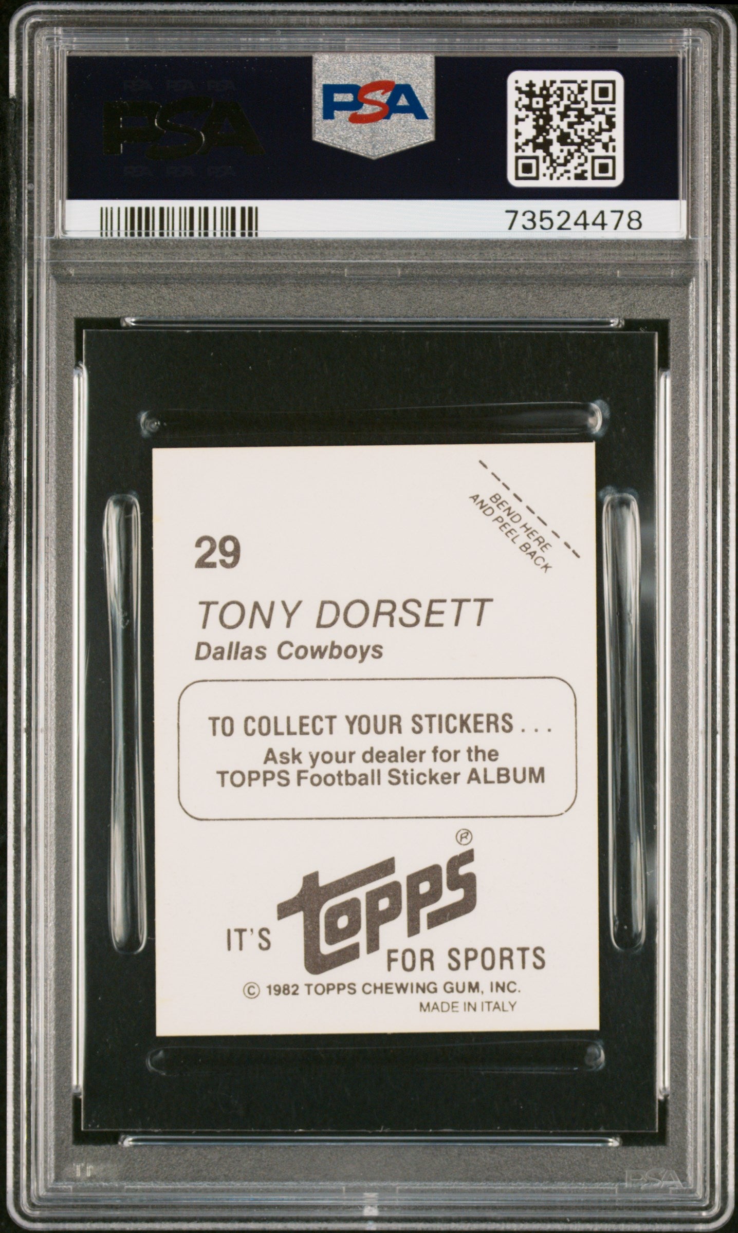 1982 Topps Stickers Football Tony Dorsett #29 Psa 9 73524478