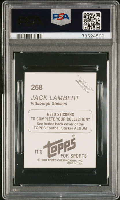 1982 Topps Stickers Football Jack Lambert #268 Psa 9 73524509