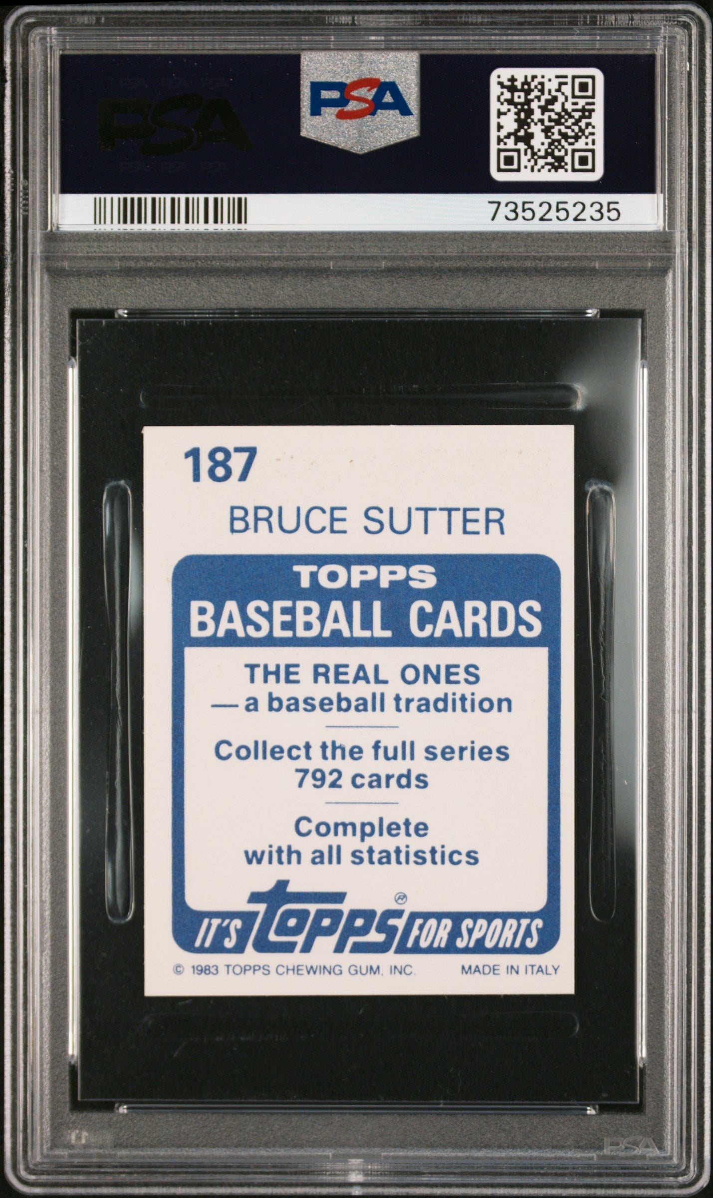 1983 Topps Stickers Baseball Bruce Sutter #187 Psa 8 73525235