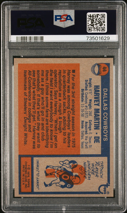 1976 Topps Football Harvey Martin #44 Psa 6 73501629