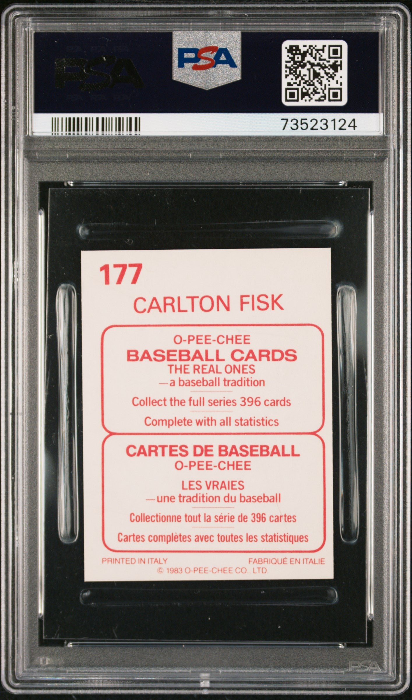 1983 O-pee-chee Stickers Baseball Carlton Fisk #177 Psa 6 73523124