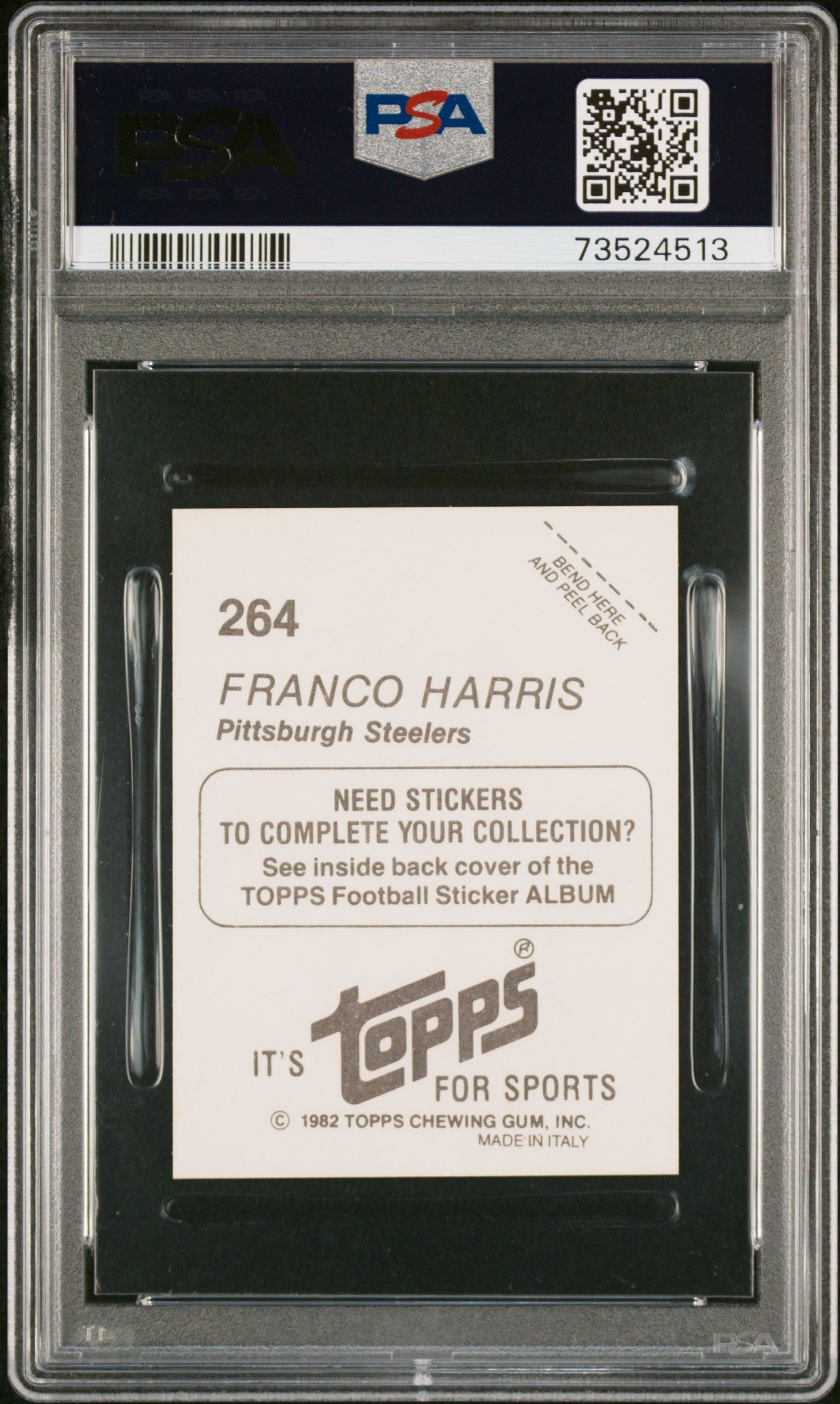 1982 Topps Stickers Football Franco Harris #264 Psa 9 73524513