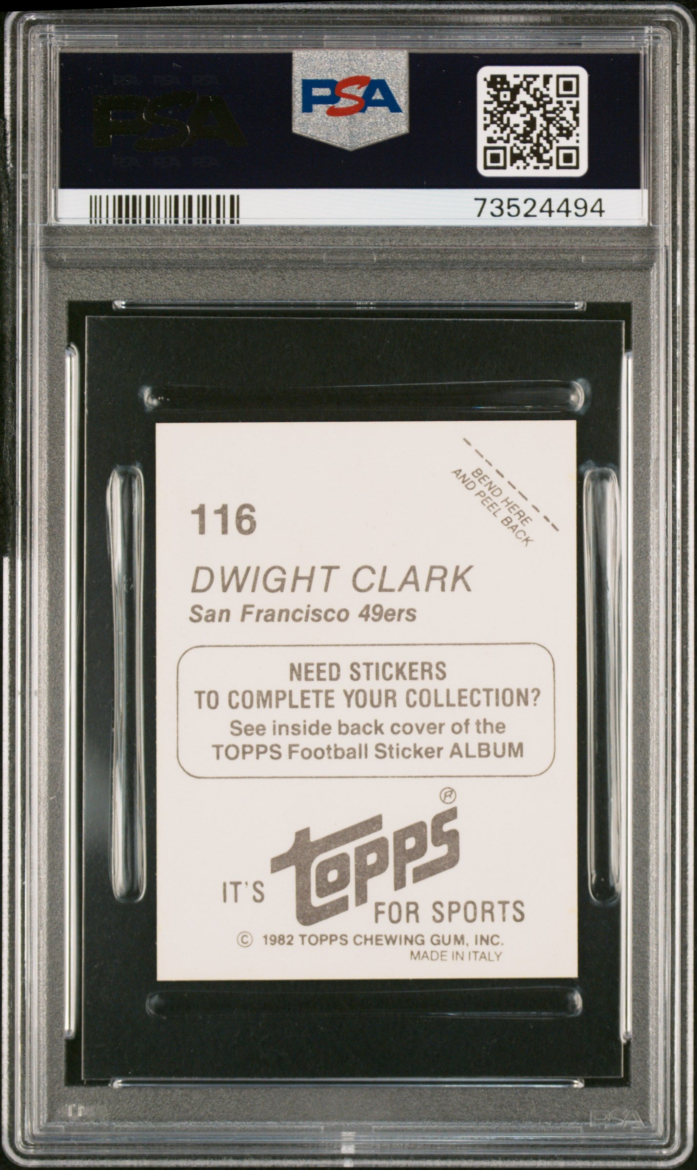 1982 Topps Stickers Football Dwight Clark #116 Psa 9 73524494