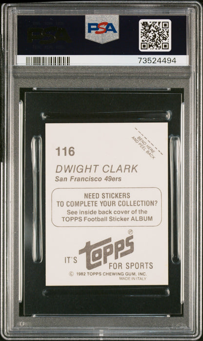 1982 Topps Stickers Football Dwight Clark #116 Psa 9 73524494