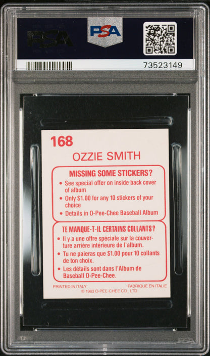 1983 O-pee-chee Stickers Baseball Ozzie Smith #168 Psa 8 73523149