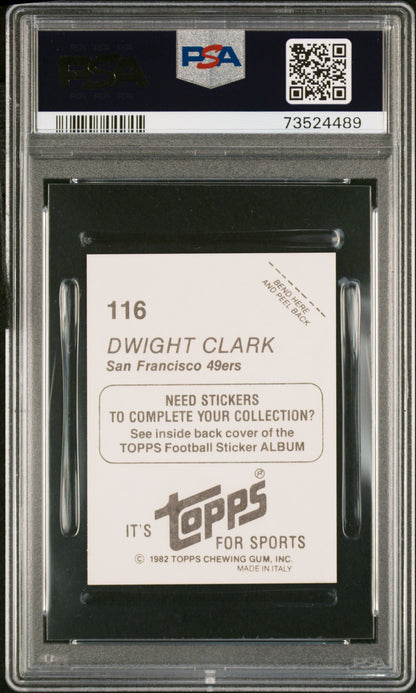 1982 Topps Stickers Football Dwight Clark #116 Psa 8 73524489