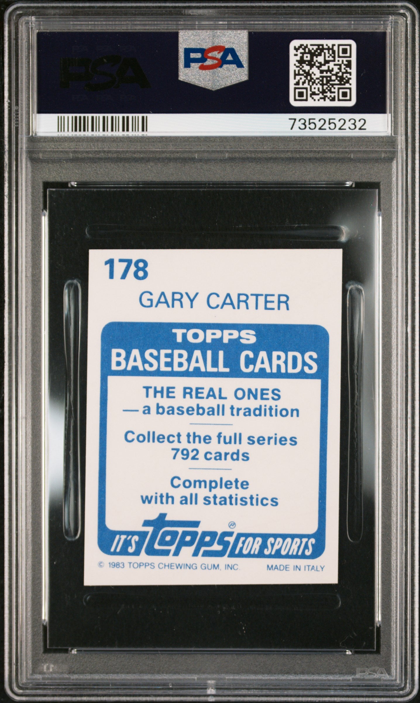 1983 Topps Stickers Baseball Gary Carter #178 Psa 8 73525232