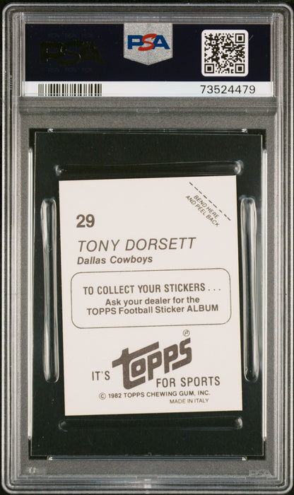 1982 Topps Stickers Football Tony Dorsett #29 Psa 9 73524479