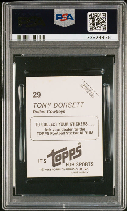 1982 Topps Stickers Football Tony Dorsett #29 Psa 9 73524476