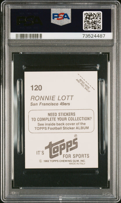 1982 Topps Stickers Football Ronnie Lott #120 Psa 8 73524487