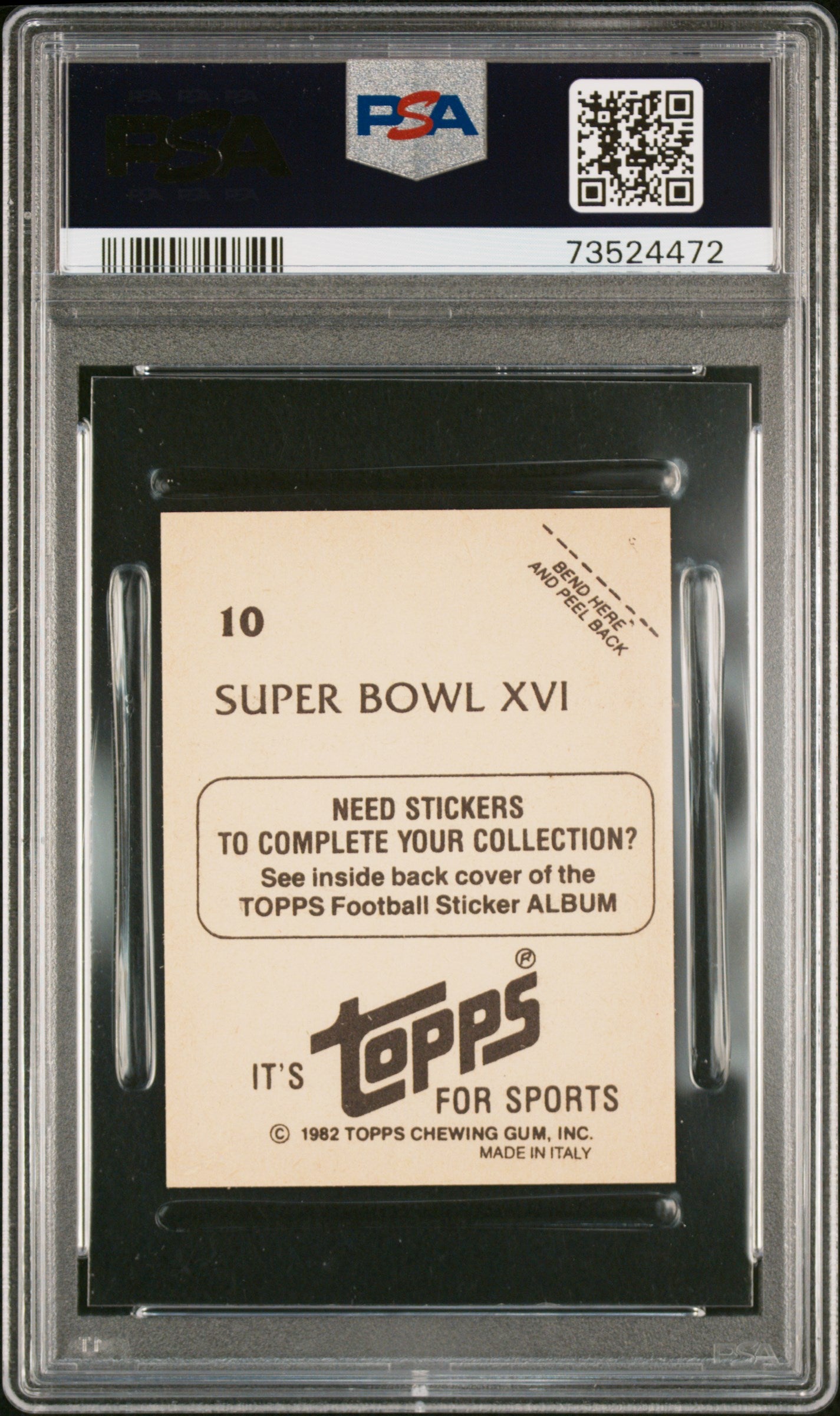 1982 Topps Stickers Football Super Bowl Xvi #10 Psa 8 73524472