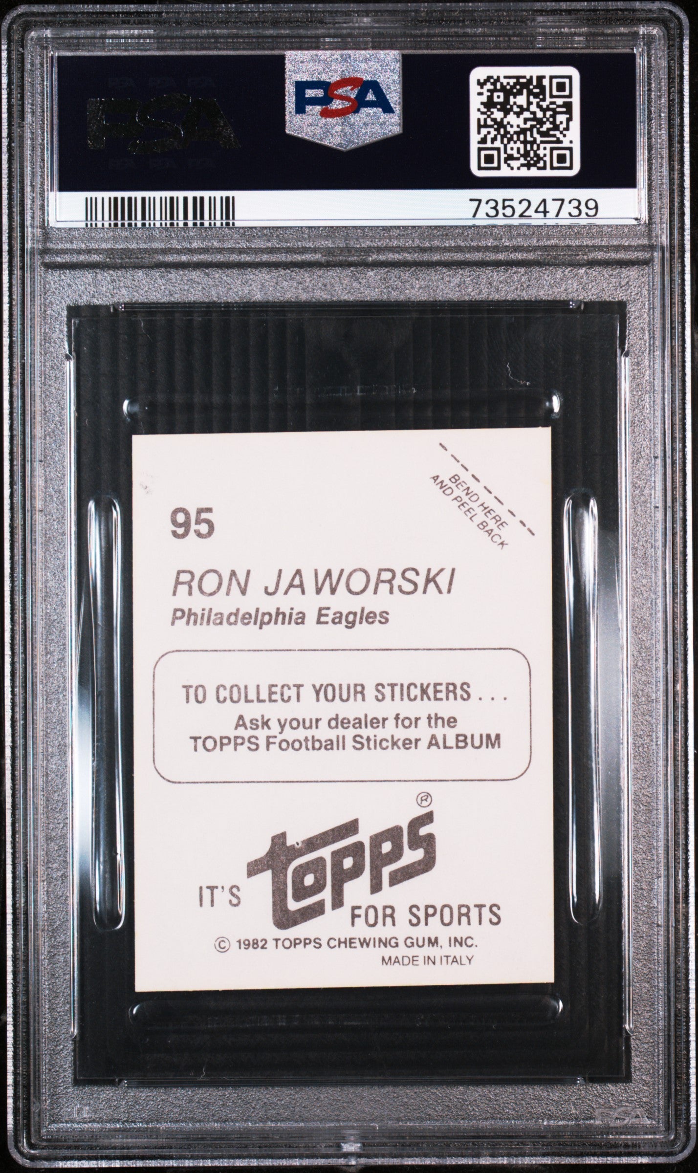 1982 Topps Stickers Football Ron Jaworski #95 Psa 9 73524739