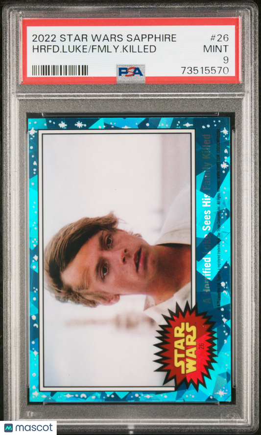 2022 Topps Chrome Sapphire Edition Star Wars Horrified Luke #26 PSA 9 73515570