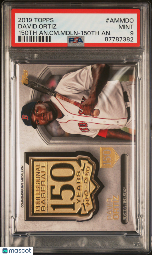 2019 Topps 150th Medallion Baseball David Ortiz #AMMDO PSA 9 87787382