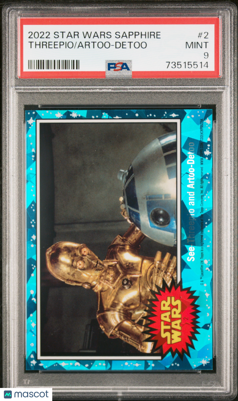 2022 Topps Chrome Sapphire Edition Star Wars Threepio #2 PSA 9