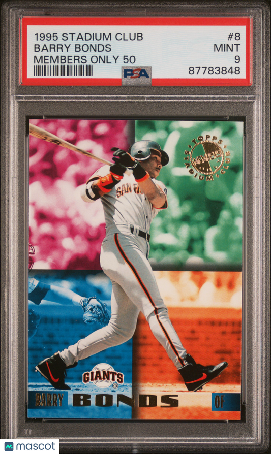 1995 Stadium Club Members Only 50 Baseball Barry Bonds #8 PSA 9 87783848