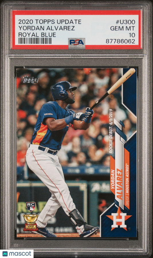 2020 Topps Update ROYAL BLUE Yordan Alvarez RC #U300 PSA 10 87786062