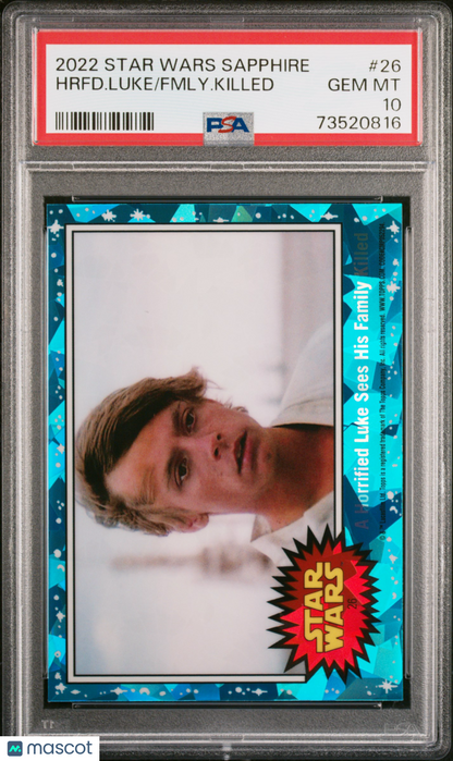 2022 Topps Chrome Sapphire Edition Star Wars Horrified Luke #26 PSA 10 73520816