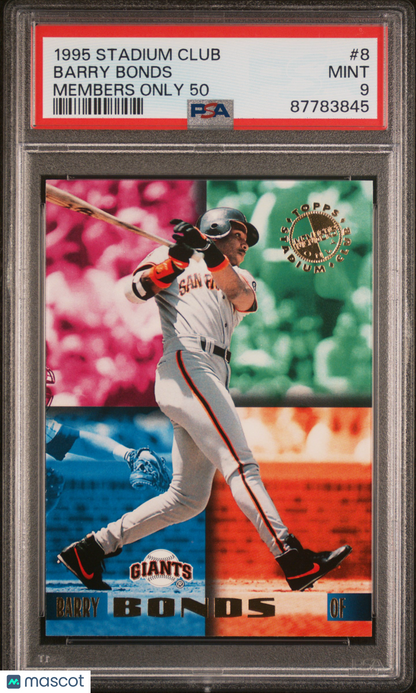 1995 Stadium Club Members Only 50 Baseball Barry Bonds #8 PSA 9 87783845