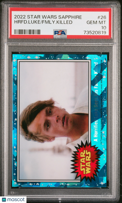 2022 Topps Chrome Sapphire Edition Star Wars Horrified Luke #26 PSA 10 73520819