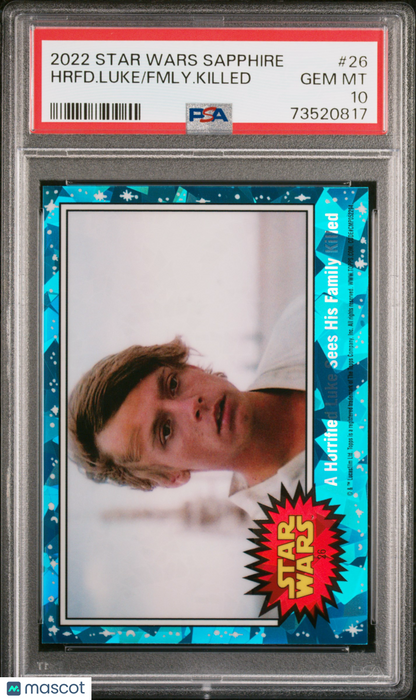 2022 Topps Chrome Sapphire Edition Star Wars Horrified Luke #26 PSA 10 73520817