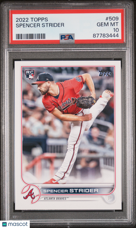 2022 Topps Baseball Spencer Strider RC #509 PSA 10 87783444