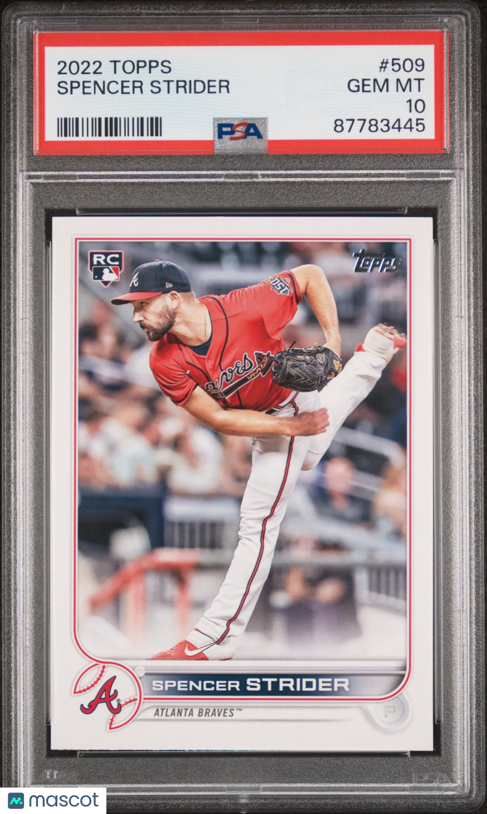 2022 Topps Baseball Spencer Strider RC #509 PSA 10 87783445