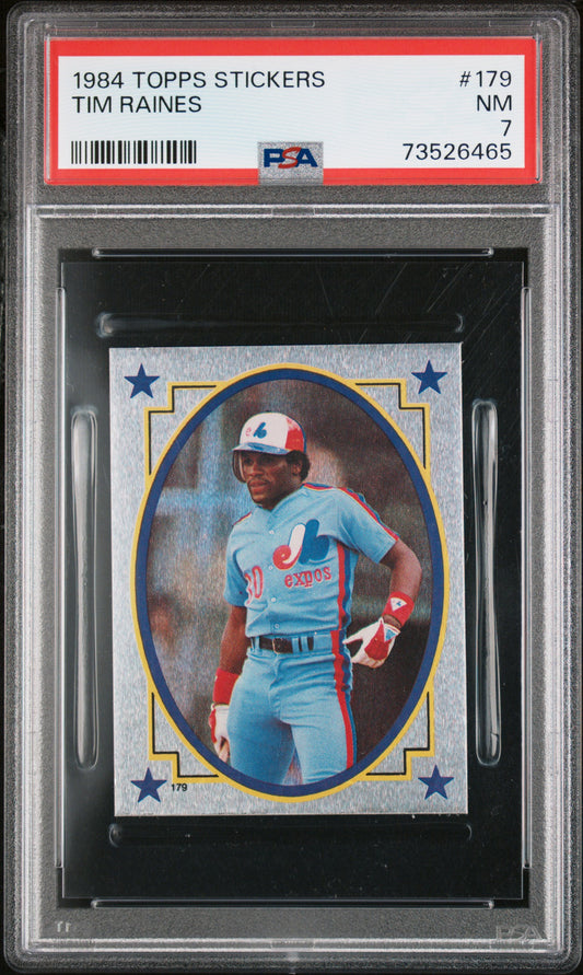 1984 Topps Stickers Baseball Tim Raines #179 Psa 7 73526465