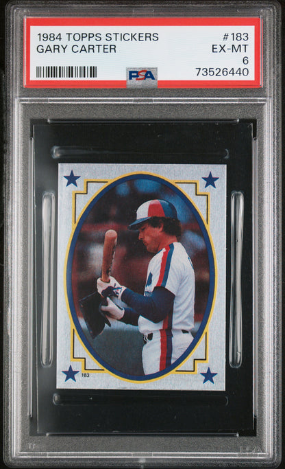 1984 Topps Stickers Baseball Gary Carter #183 Psa 6 73526440