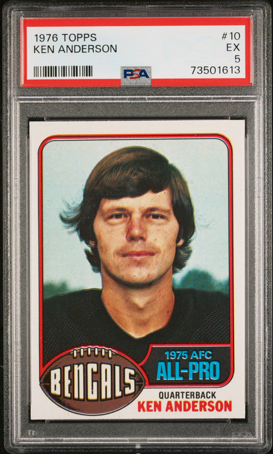 1976 Topps Football Ken Anderson #10 Psa 5 73501613