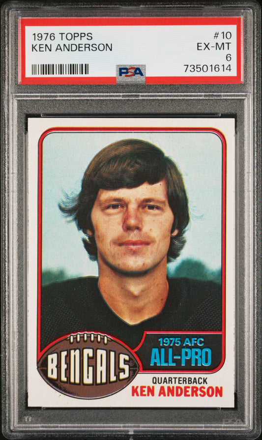 1976 Topps Football Ken Anderson #10 Psa 6 73501614