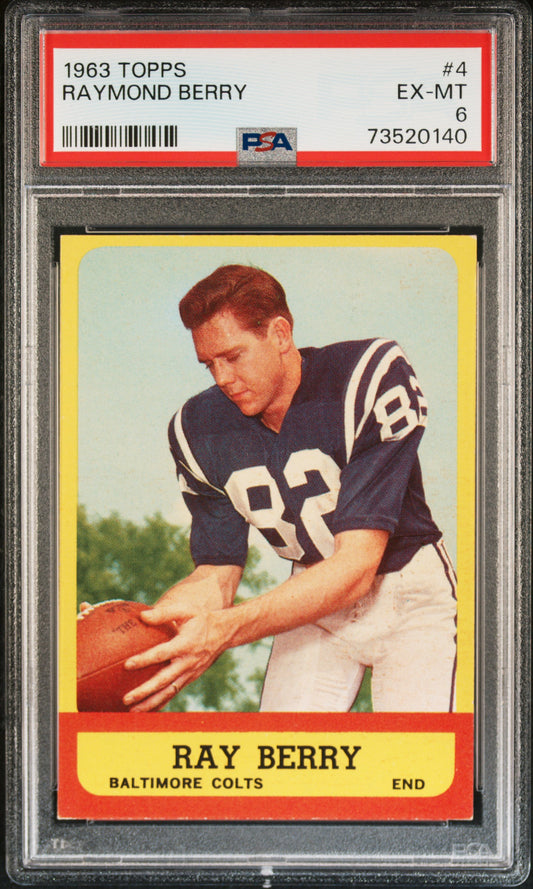 1963 Topps Football Raymond Berry #4 Psa 6 73520140