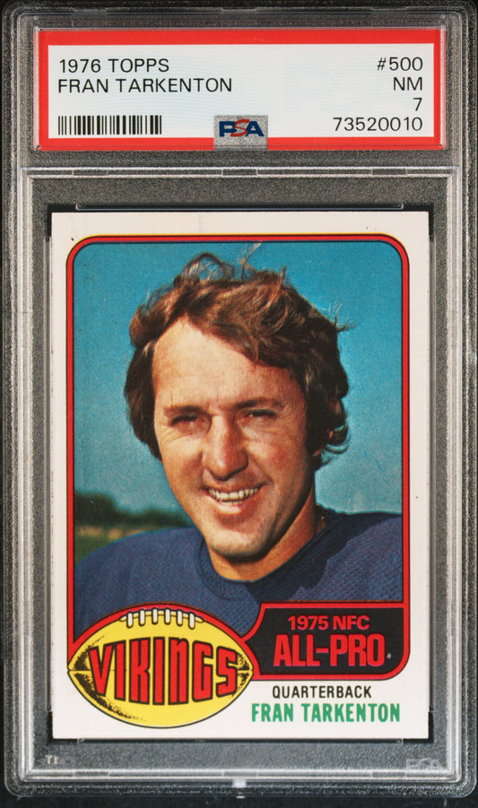 1976 Topps Football Fran Tarkenton #500 Psa 7 73520010