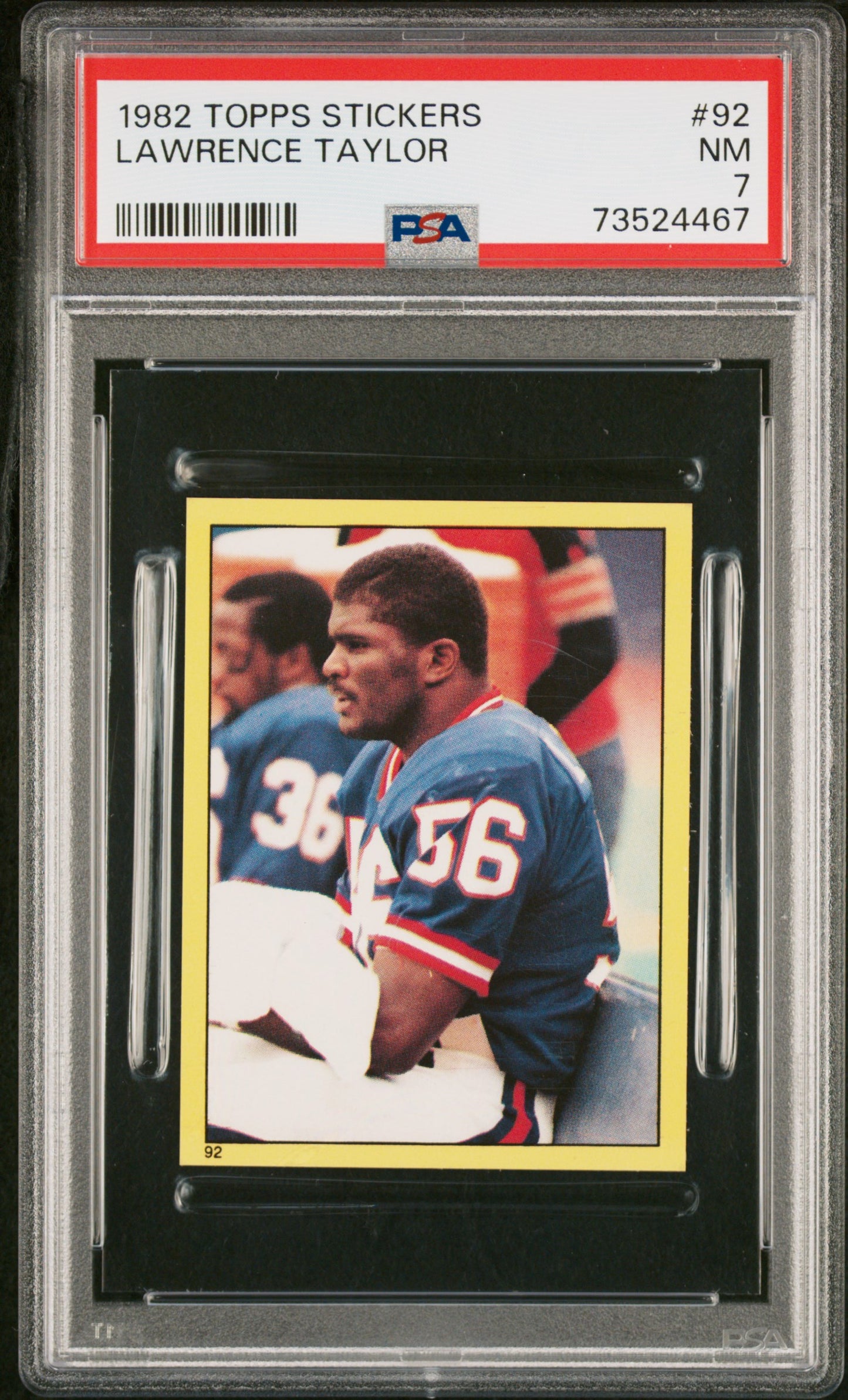 1982 Topps Stickers Football Lawrence Taylor #92 Psa 7 73524467