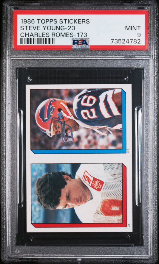 1986 Topps Stickers Football Steve Young-23 Psa 9 73524782